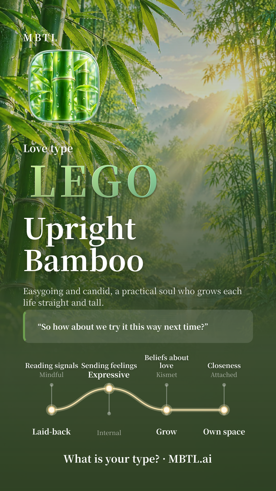 Upright Bamboo LEGO type card