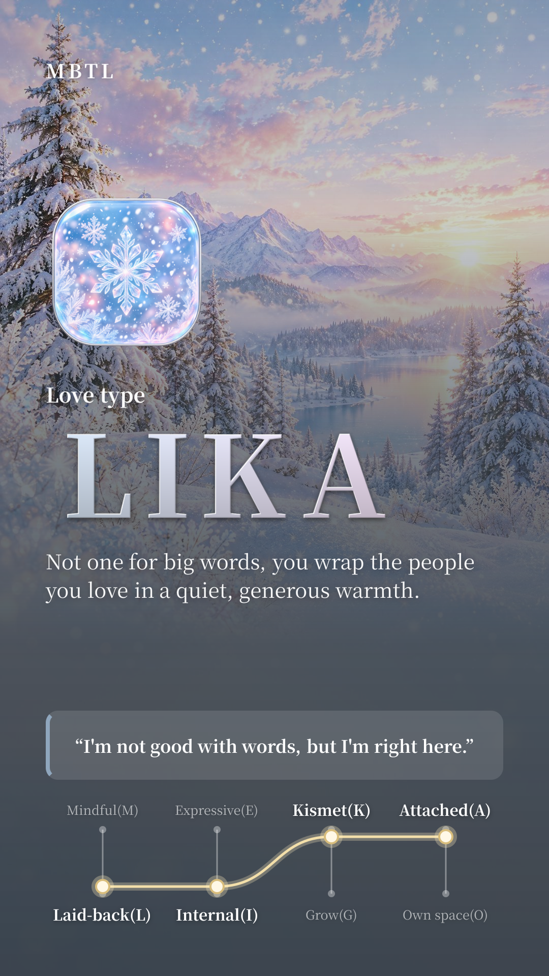 Silent Snowfall LIKA type card