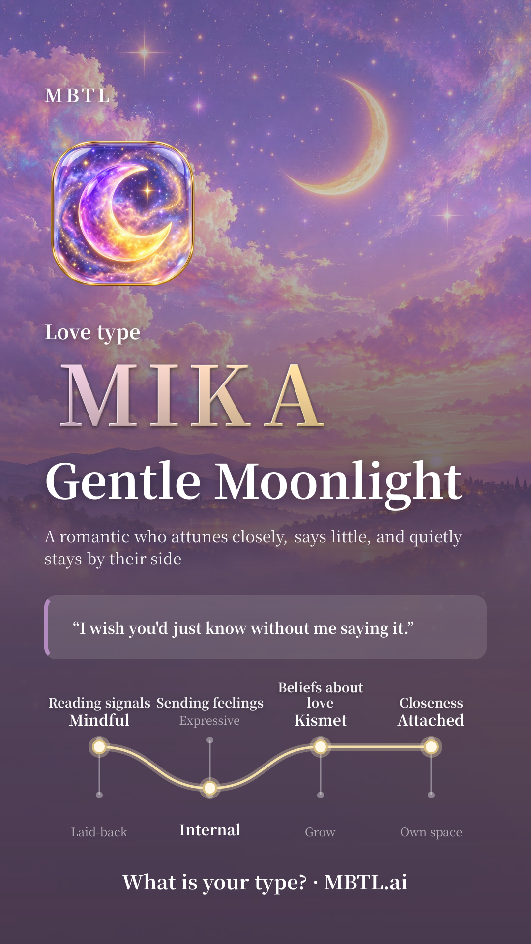 Gentle Moonlight MIKA type card