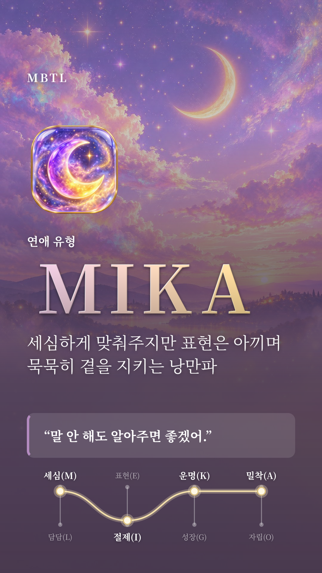 은은한 달빛 MIKA 유형 카드